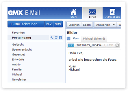 GMX Freemail Kurzanleitung